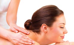 woman getting back massage